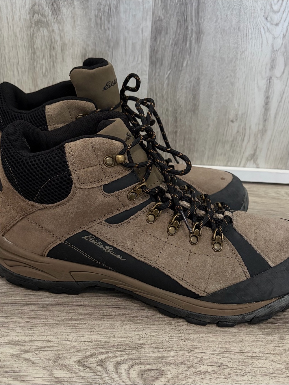 Eddie Bauer Tacama hiking boots Mens 13 Nature Outdoors Black Brown Trail